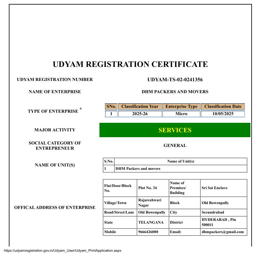 MSME Certificate