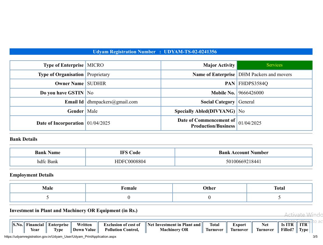 MSME Certificate
